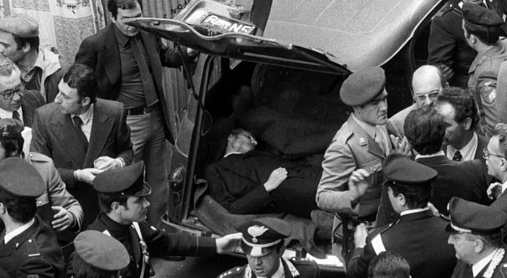 Aldo Moro catturato dalle Brigate Rosse.